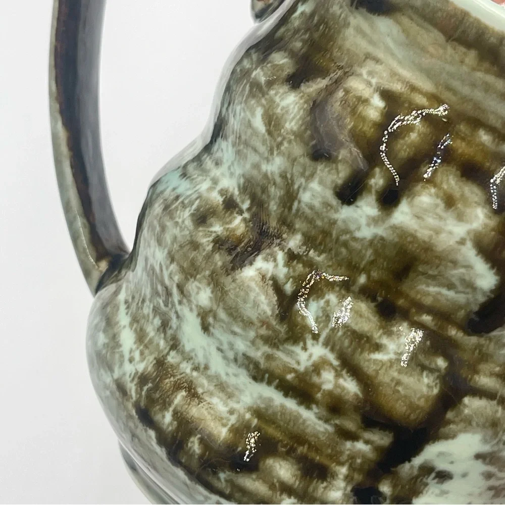 Stoneware Coffee Mug Large Size Hand Painted Unique Earthy